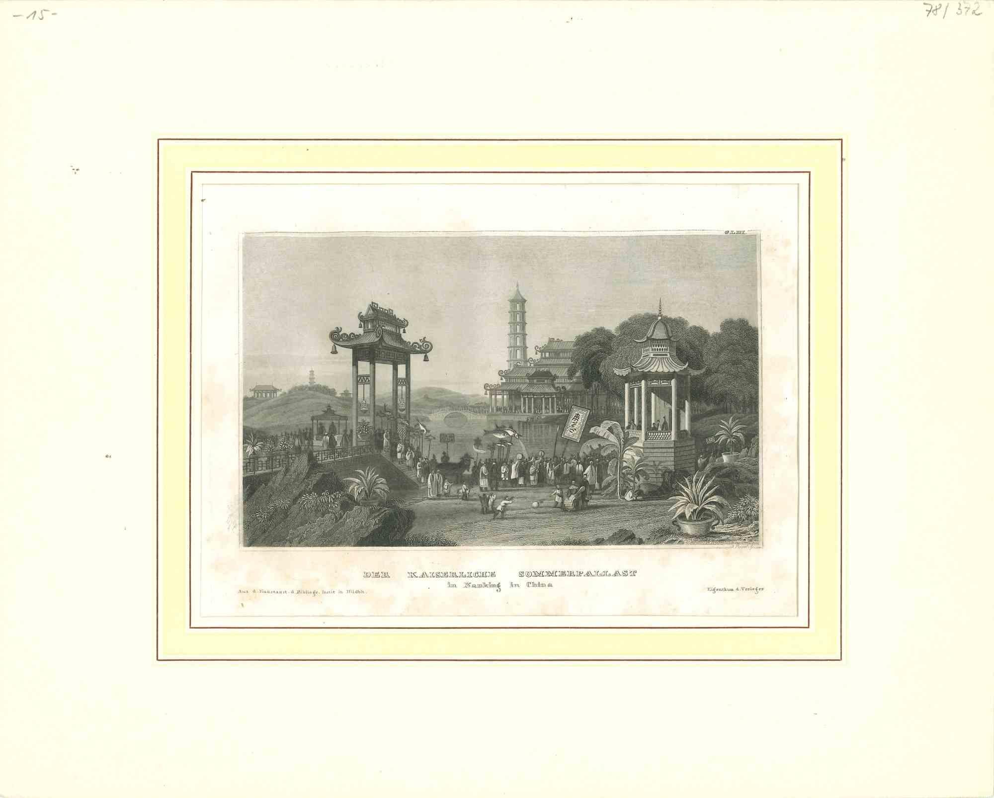 Unknown Landscape Print - Der Keiserliche Sommerpallast - Original Lithograph - Early 19th Century