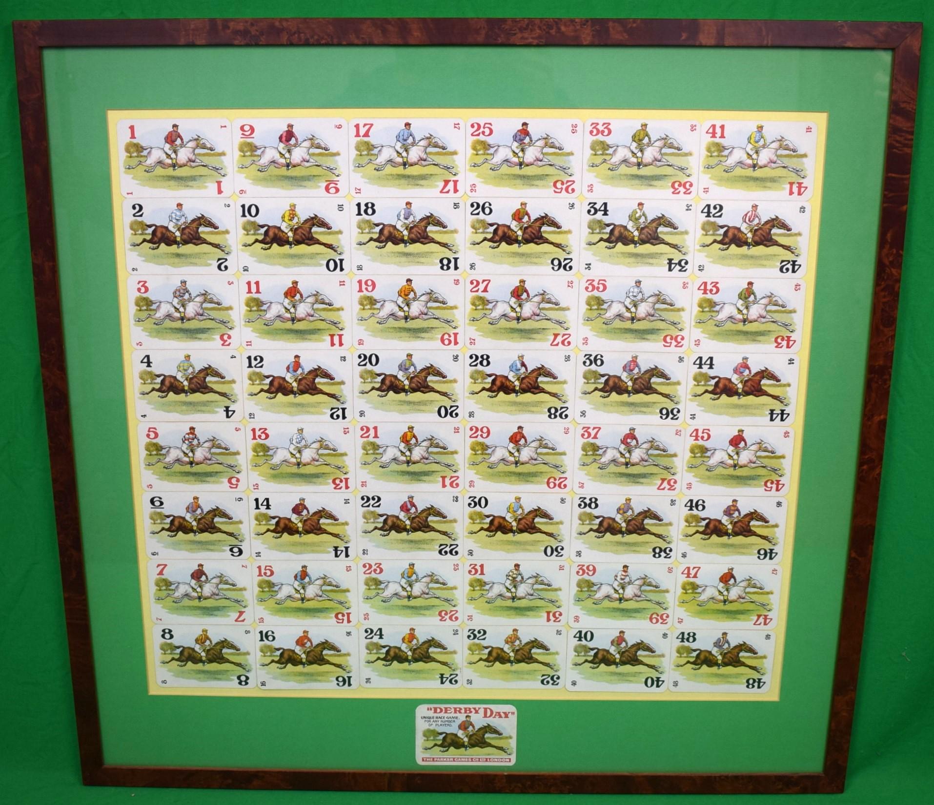 "Derby Day" 48 Framed Playing Cards/ Jockey/ Horse Racing" - Print by Unknown
