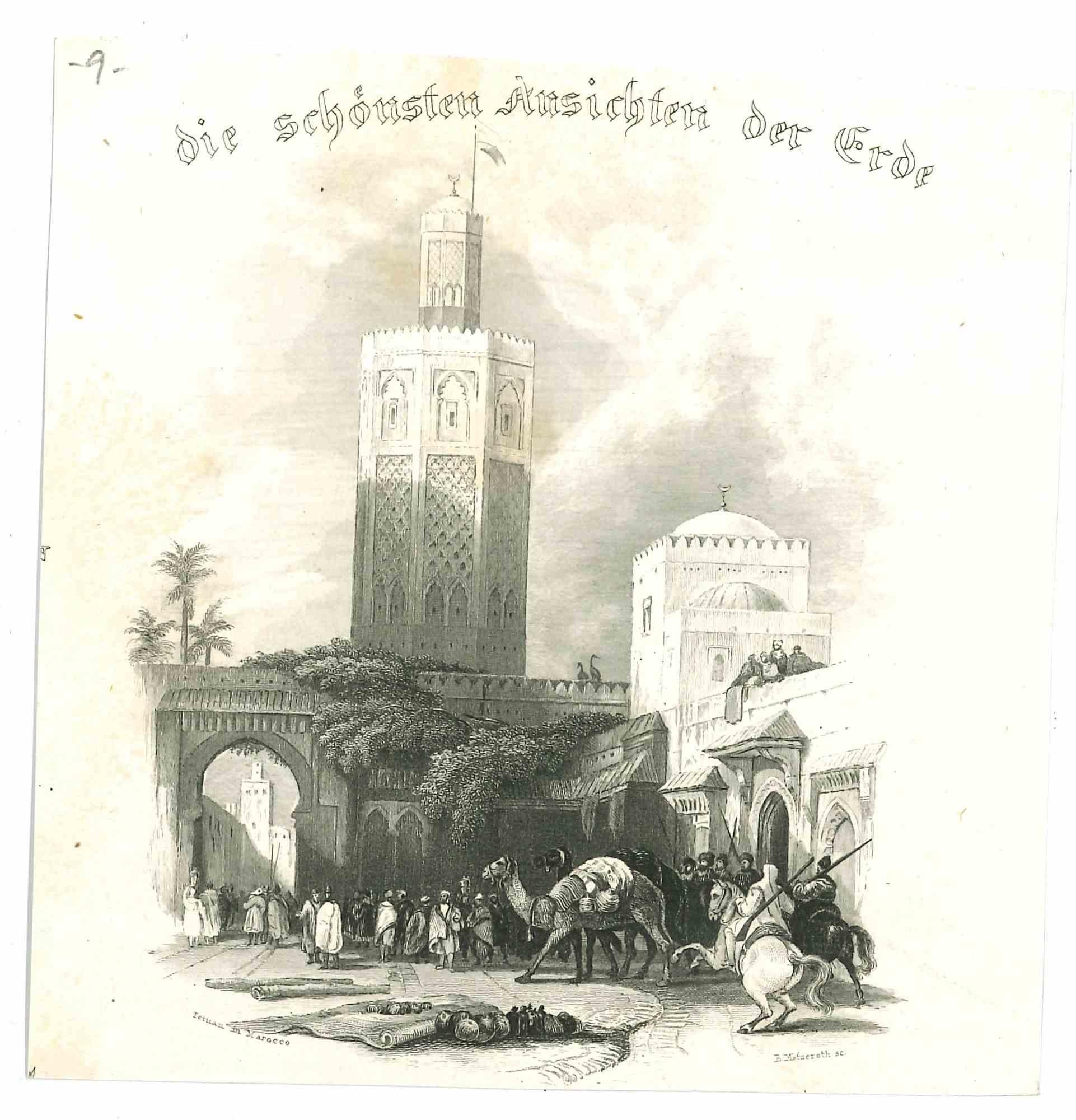 Unknown Figurative Print - Die Schönsten Aussichten der Erde - Original Lithograph - 1850s