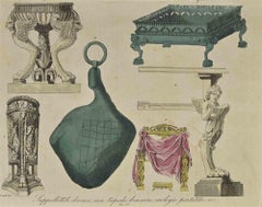 Antique Different Furnishings - Lithograph - 1862
