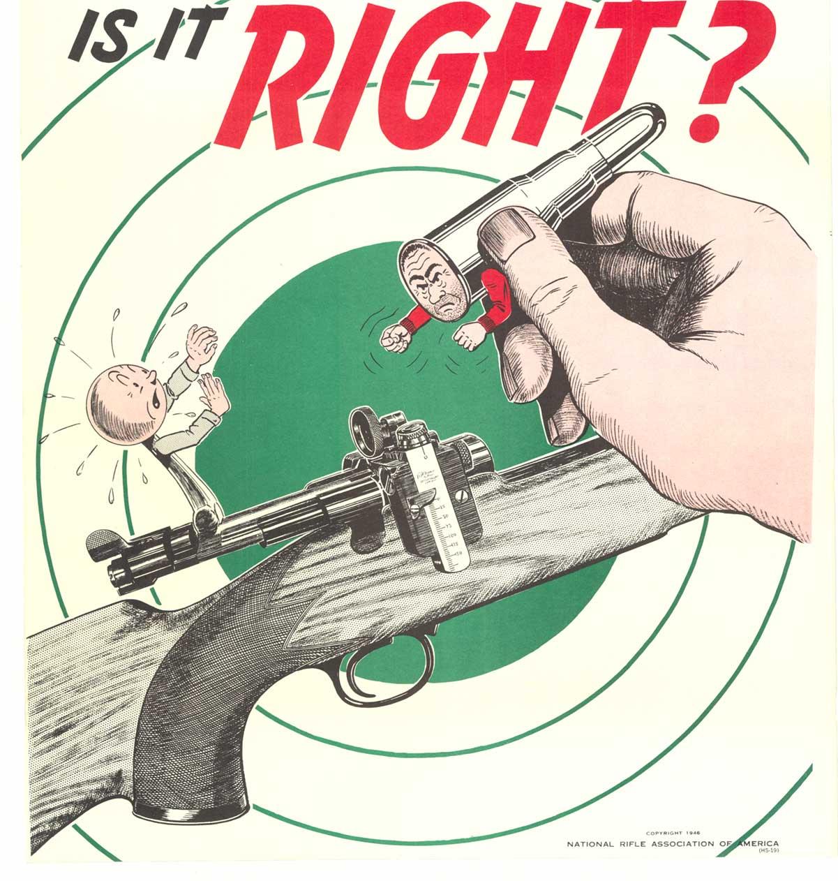 Does it FIT and is it RIGHT?  NRA original Gun Safety rare poster - Print by Unknown