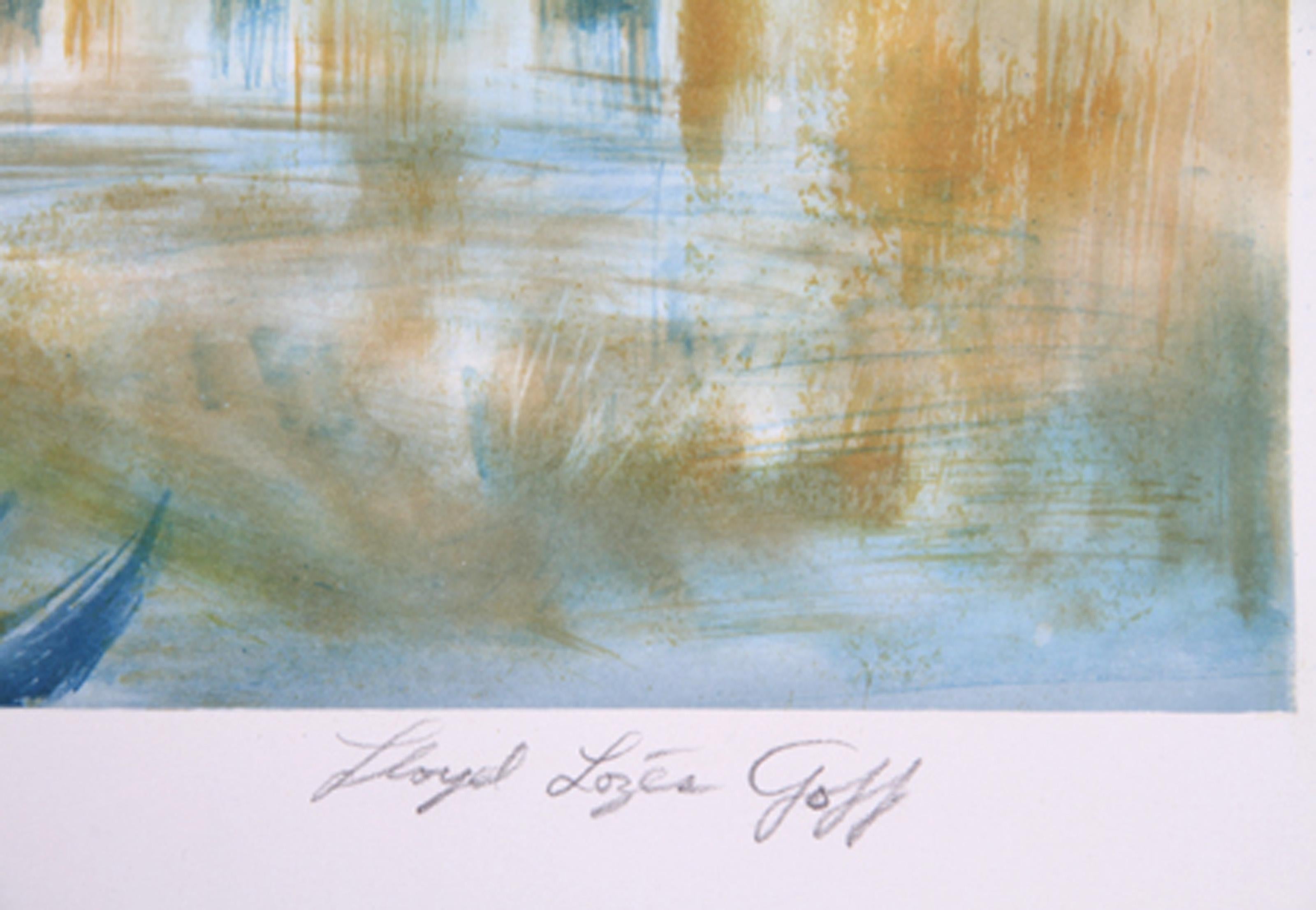 Dogana, Modern Lithograph by Lloyd Lozes Goff - Gray Landscape Print by Unknown