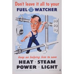 Ne laissez pas tout à votre fuel watcher Original Vintage Poster WW2 Home Front