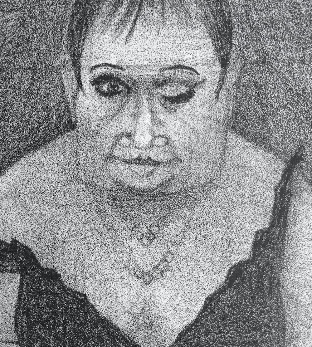 DRAG QUEEN Lithographie originale, portrait au crayon surréaliste, style cabaret-Berlin - Surréalisme Print par Unknown
