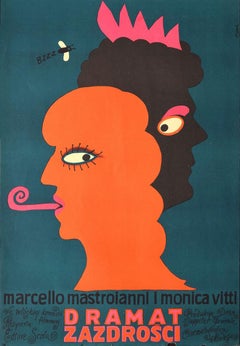 Dramat Zazdrosci - Marcello Mastroianni/Monica Vitti - Vintage Poster 1970