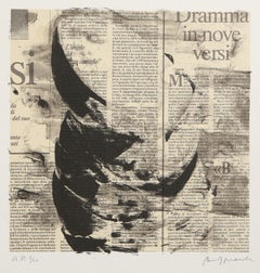 Dramma in Nove Versi, Conceptual Art Lithograph with Screenprint