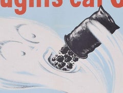 Draughts Eat Coal Original Vintage Poster - WW2 Fuel Efficiency Green Energy Eco