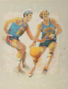 Dribble, litografía realista americana de Allan Mardon