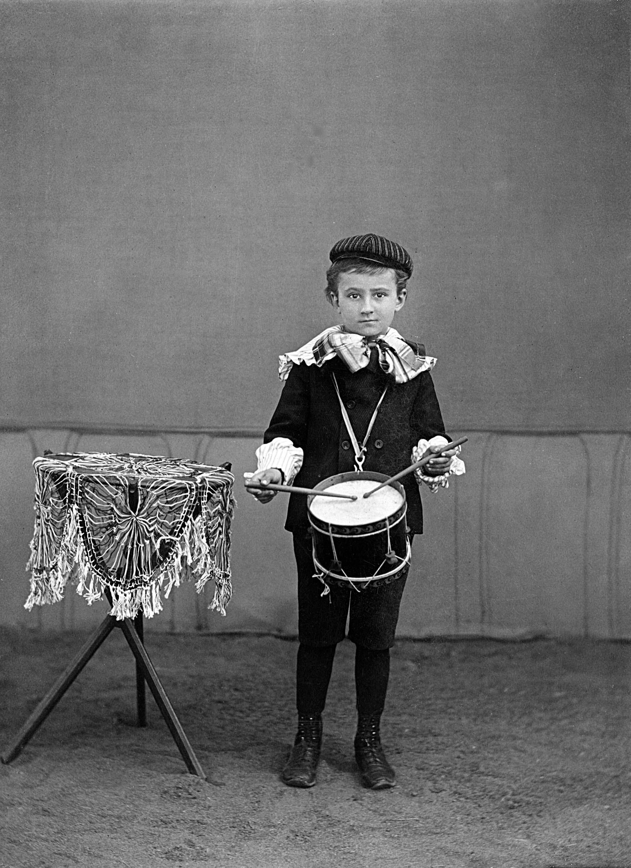 Unknown Black and White Photograph - Drummer Boy