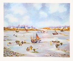 Dry Dock, Impressionist Lithograph by Claude Tabet