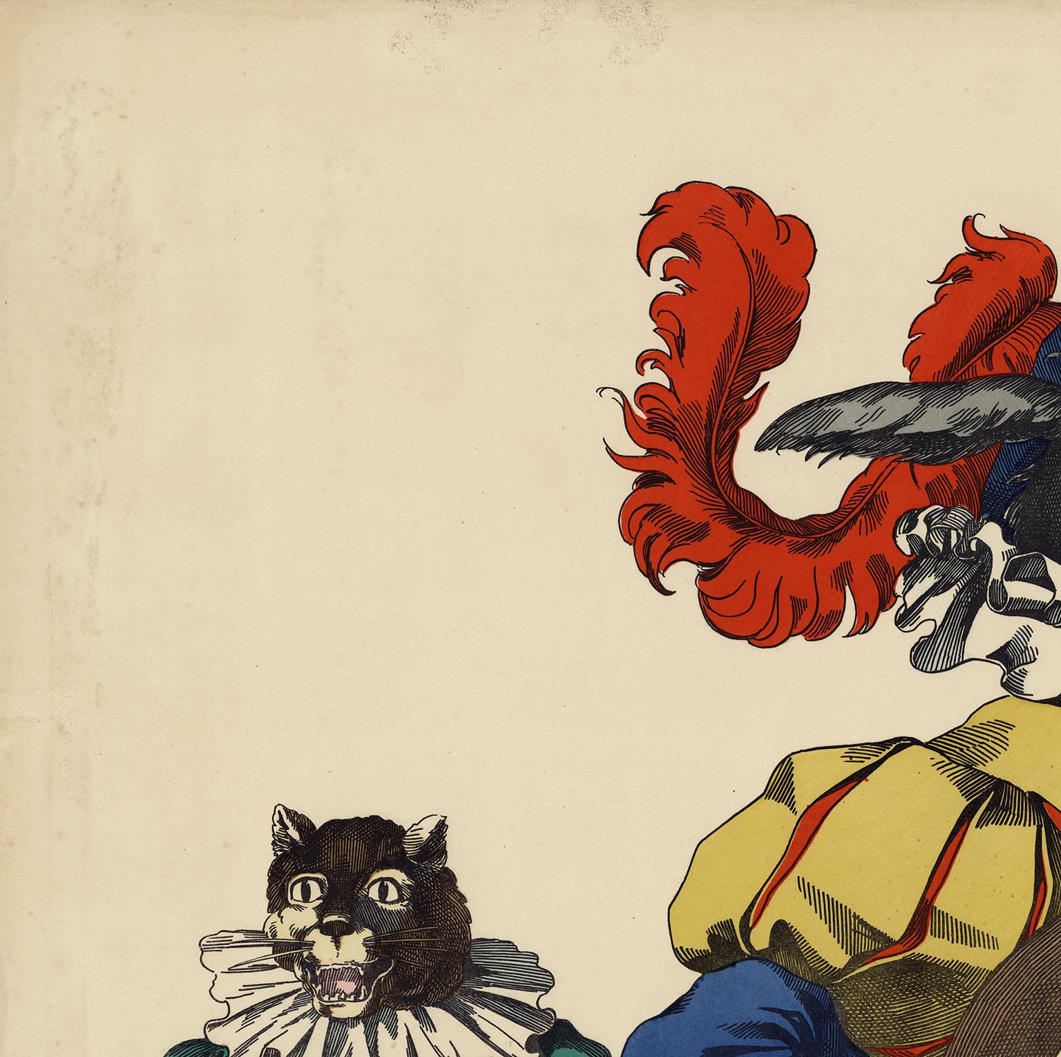 Du, du liegst mir im Herzen.  [Musicians of Bremen] - Beige Animal Print by Unknown