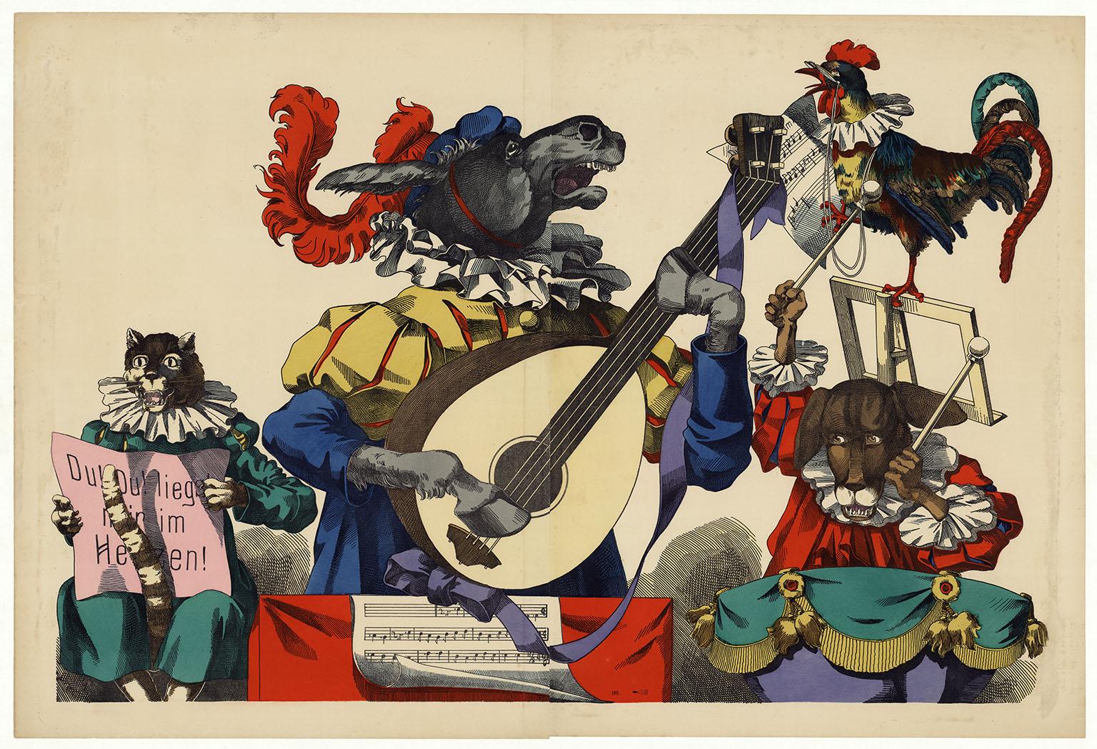 Unknown Animal Print - Du, du liegst mir im Herzen.  [Musicians of Bremen]