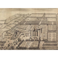 Gravure du début du 18e siècle, Château de Lulworth dans le Dorsetshire, Gravure