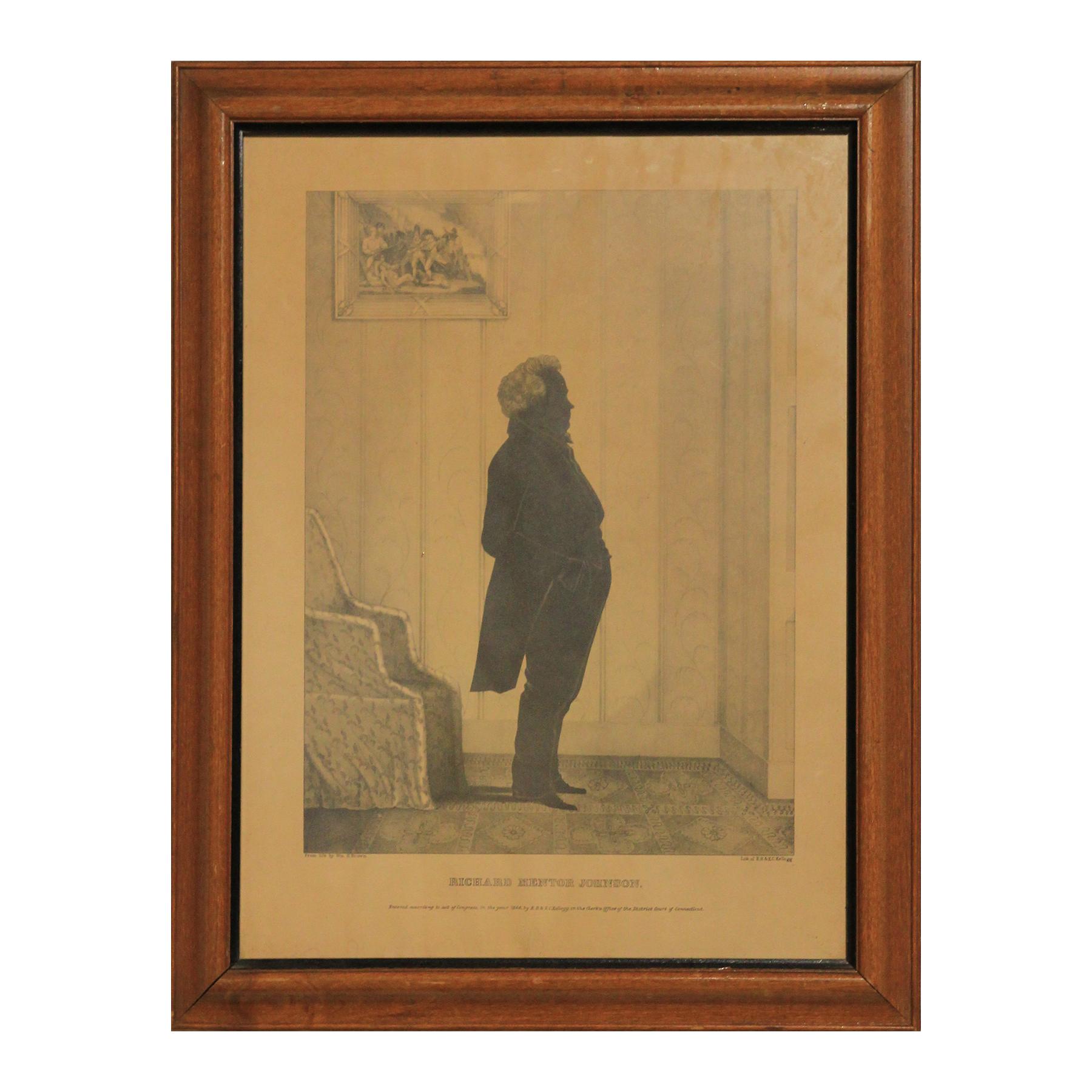 Unknown Figurative Print - Early 19th Century Richard Mentor Johnson Lithograph by E.B. and E.C. Kellogg