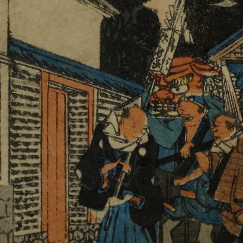 Early 20th Century Japanese Woodblock - The Seafront For Sale 1