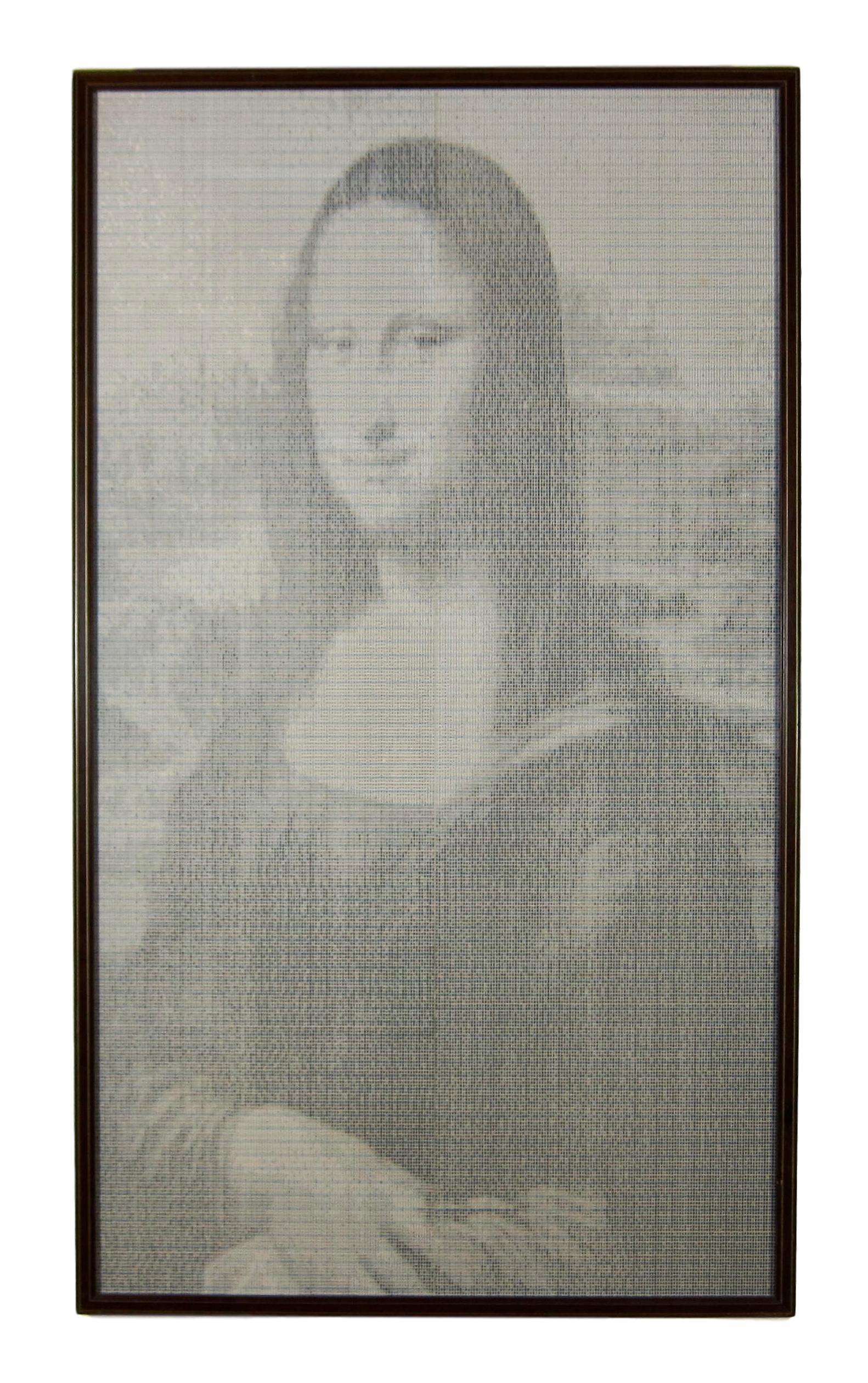 Early Coded Computer Graphic Image of the Mona Lisa, circa 1970. - Print by Unknown