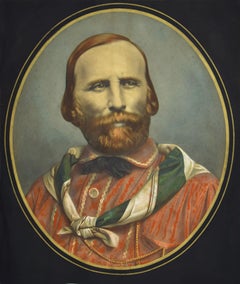 Portrait précoce de Giuseppe Garibaldi - Lithographie du 19ème siècle