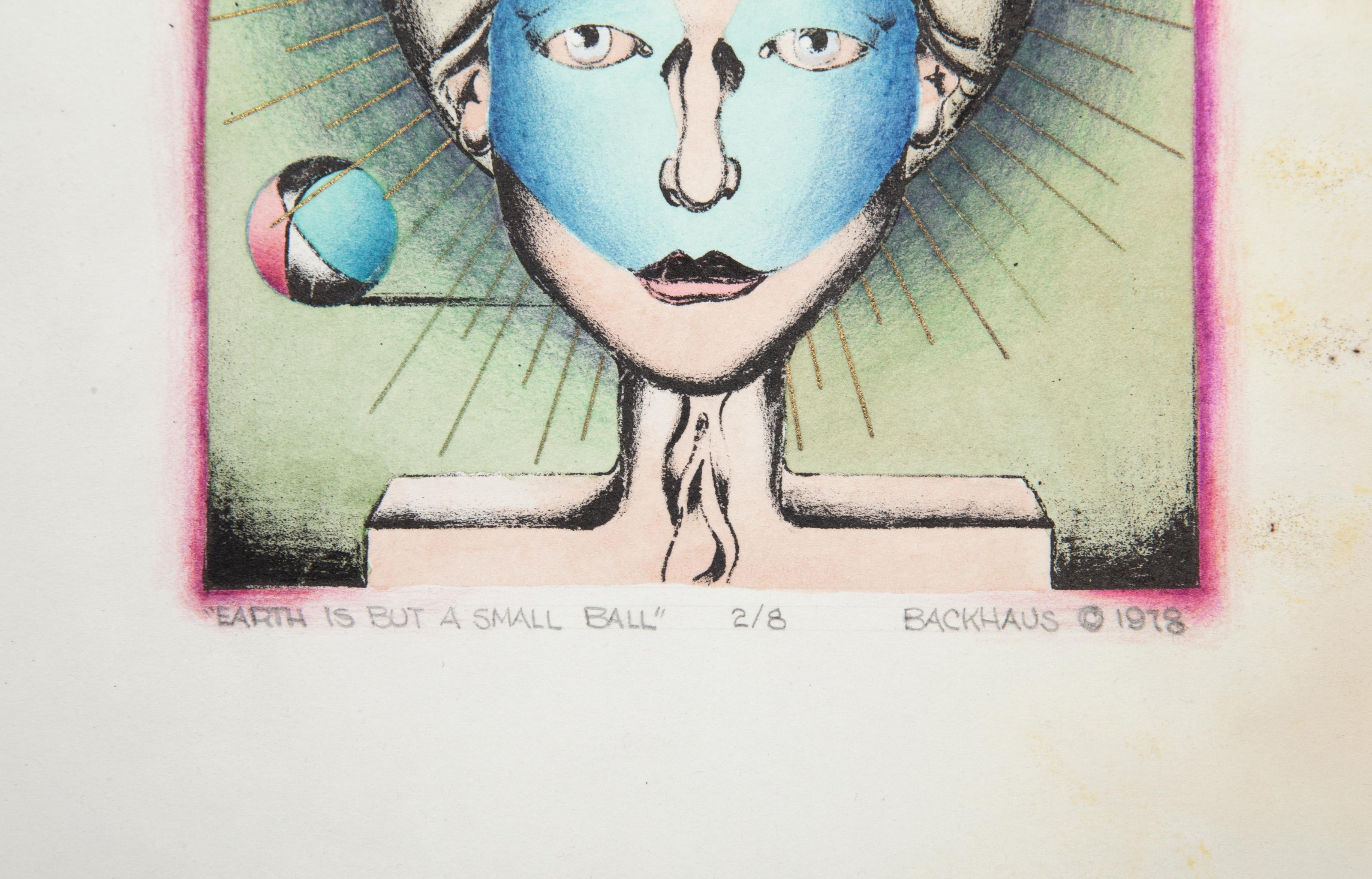 Earth Is But A Small Ball, Surrealist Etching by Douglas C. Backhaus For Sale 3