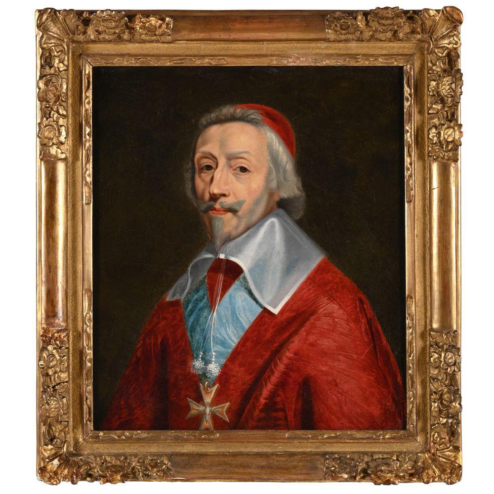 Portrait Print di Unknown - Ecole Française du XIXe "Ritratto di Richelieu