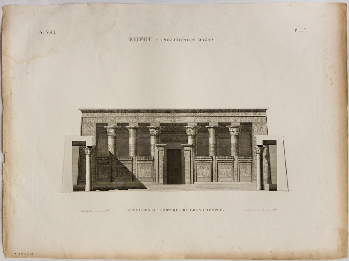 Edfou (Apolllinopolis Magna.)  / Elevation du Portique du Grand Temple