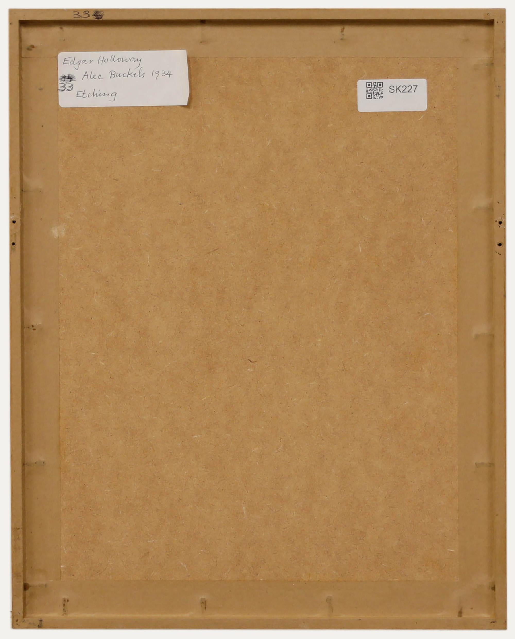 Edgar Holloway (1914-2008) - FramedEtching, Portrait of Alec Buckels (1892-1972) - Beige Portrait Print by Unknown