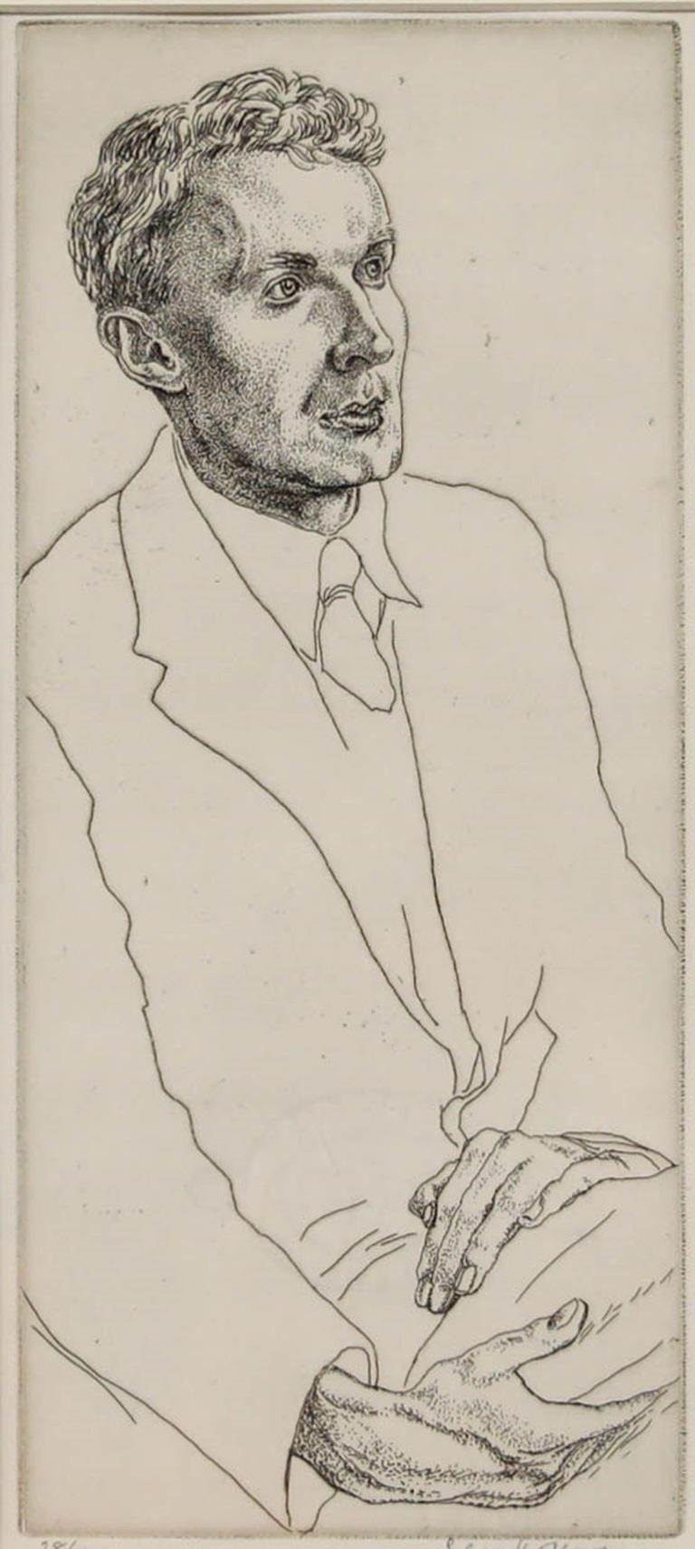 Edgar Holloway (1914-2008) - Mid 20th Century Etching, Stephen Spender - Print by Unknown
