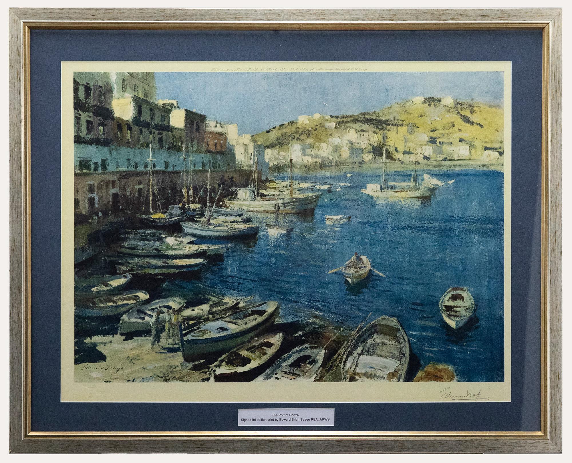 Unknown Figurative Print - Edward Brian Seago (1910-1974) - Framed Lithograph, The Port of Ponza