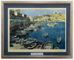 Edward Brian Seago (1910-1974) - Gerahmte Lithographie, Der Hafen von Ponza