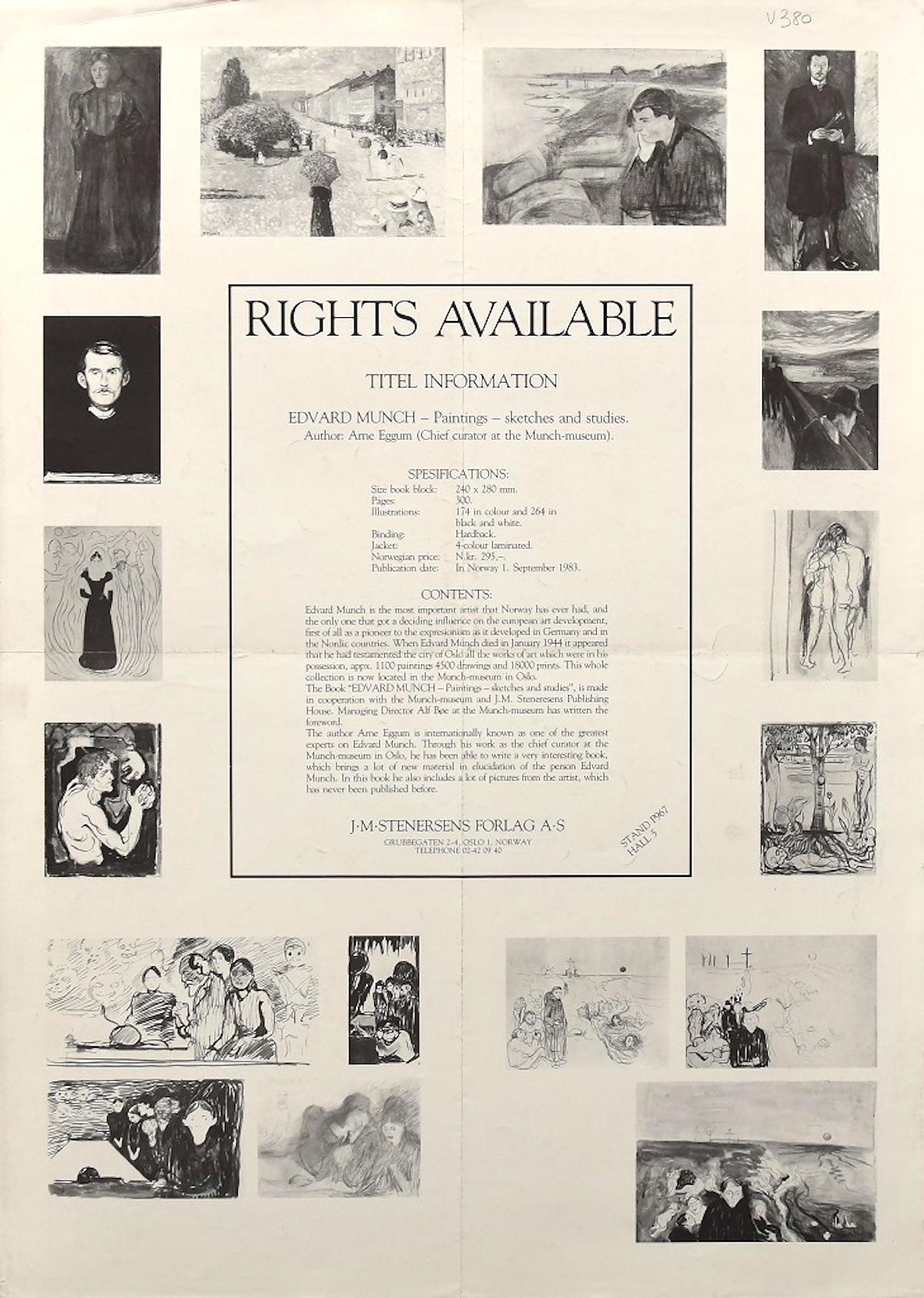 Edward Munch Vintage Poster Exhibition - 1983 - Print by Unknown