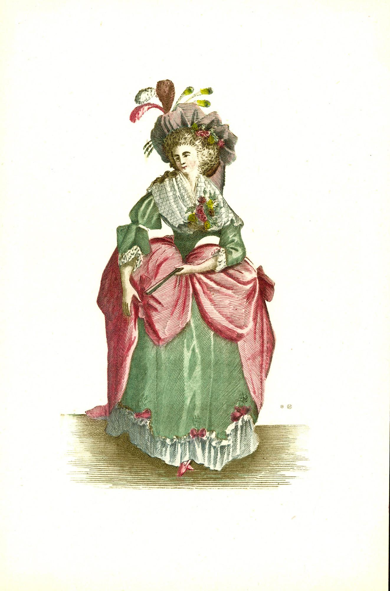 Otto tavole di moda del XVIII secolo dal portfolio Modes, di M. Connat - Print di Unknown
