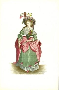 Eight 18th century-era fashion plates from the portfolio Modes, by M. Connat