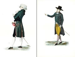 Eight 18th century-era fashion plates from the portfolio Modes, by M. Connat