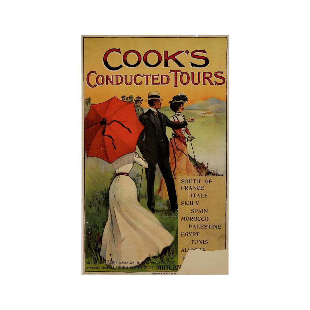 Elegante y muy coleccionable cartel original de 1902 de las Visitas guiadas de Cook en venta 2
