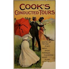 Elegante y muy coleccionable cartel original de 1902 de las Visitas guiadas de Cook