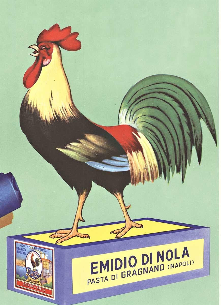 Original italienisches Original-Vintage-Nahrungsplakat Emidio di Nola Italian Macaroni – Print von Unknown