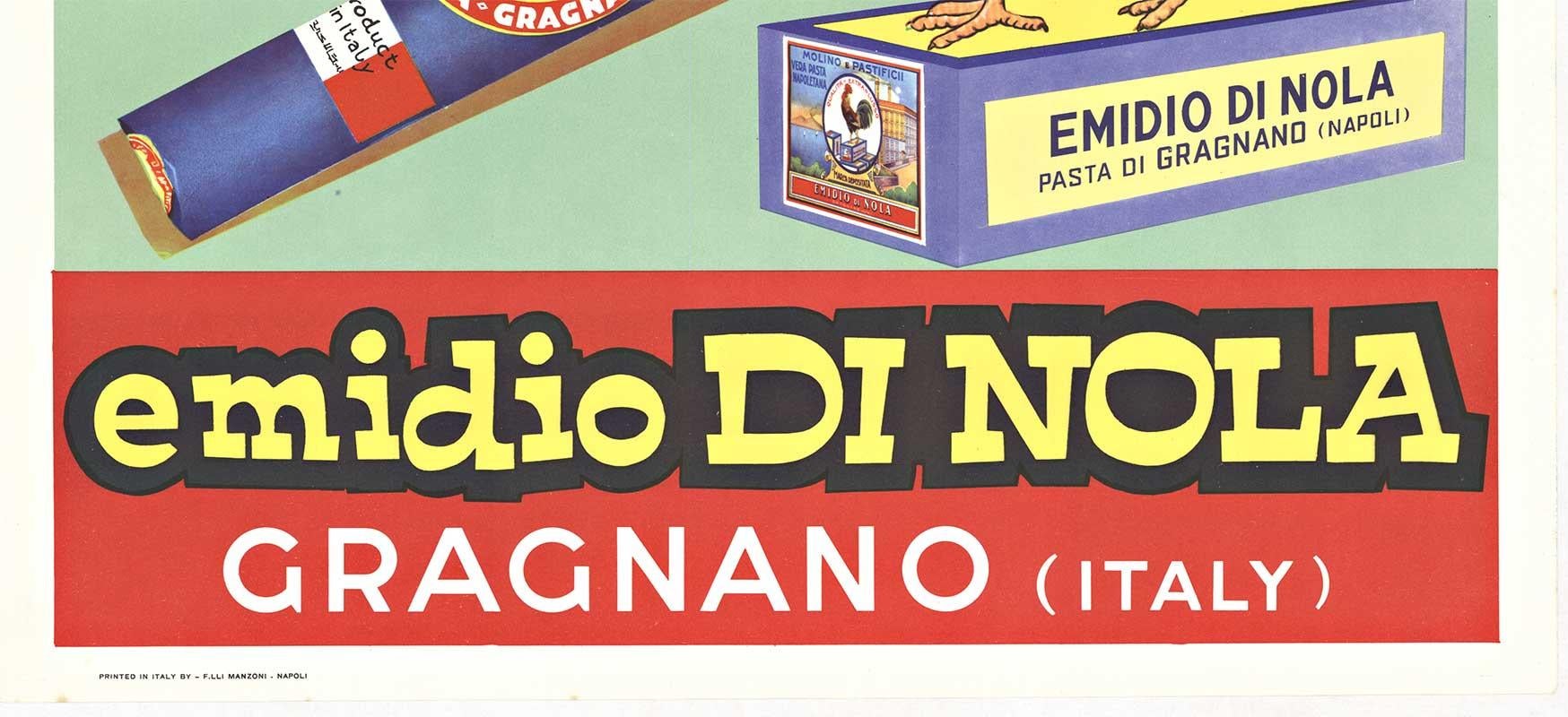 Emidio di Nola Italian Macaroni original Italian vintage food poster - Vert Still-Life Print par Unknown
