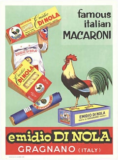 Emidio di Nola Macarrones italianos póster original de comida italiana de época