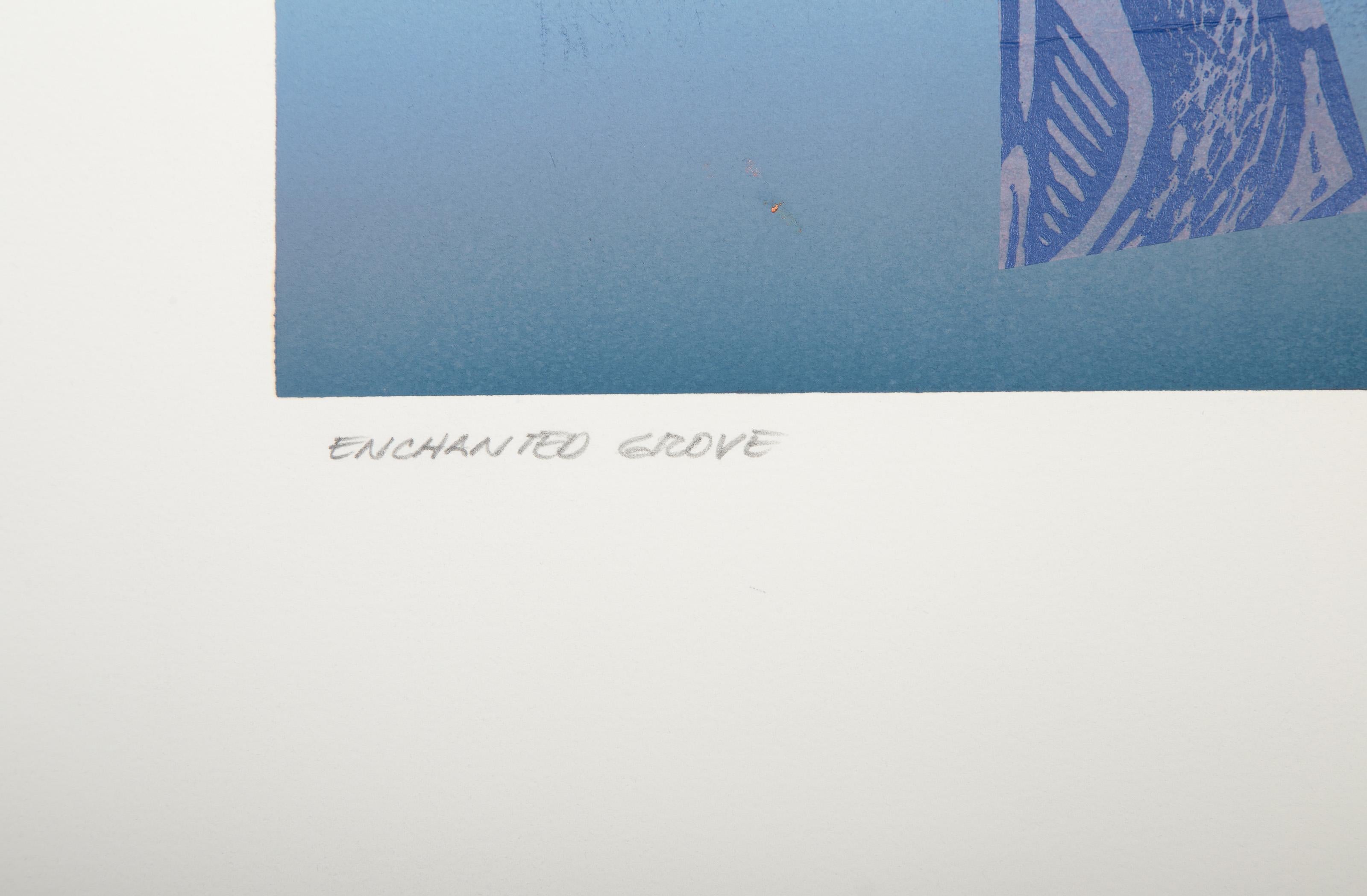 Enchanted Grove II, Monoprint and mixed media by Manuel Rodriguez Jr. For Sale 3