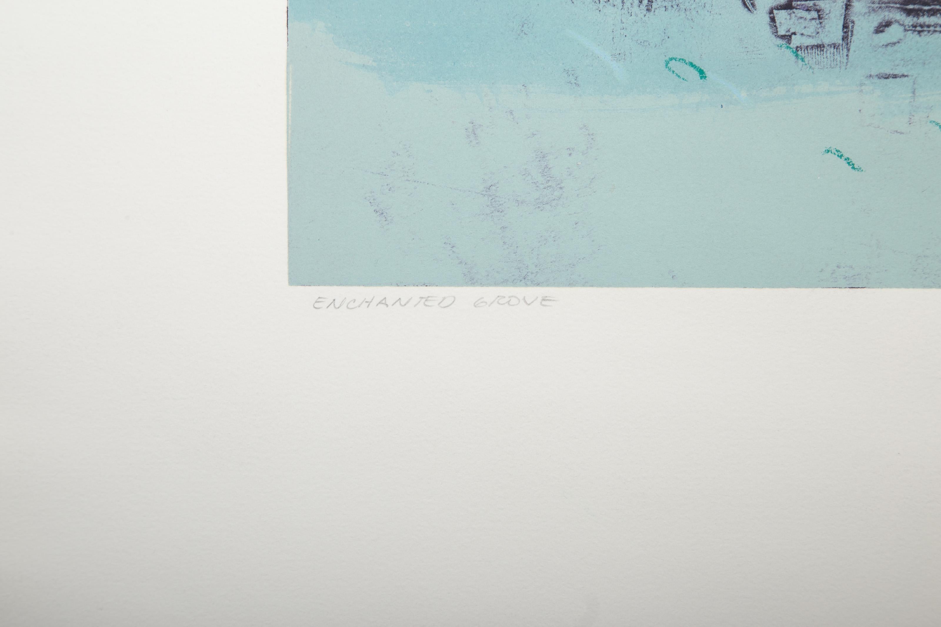 Enchanted Grove, Abstract Monoprint and mixed media by Manuel Rodriguez Jr. For Sale 3