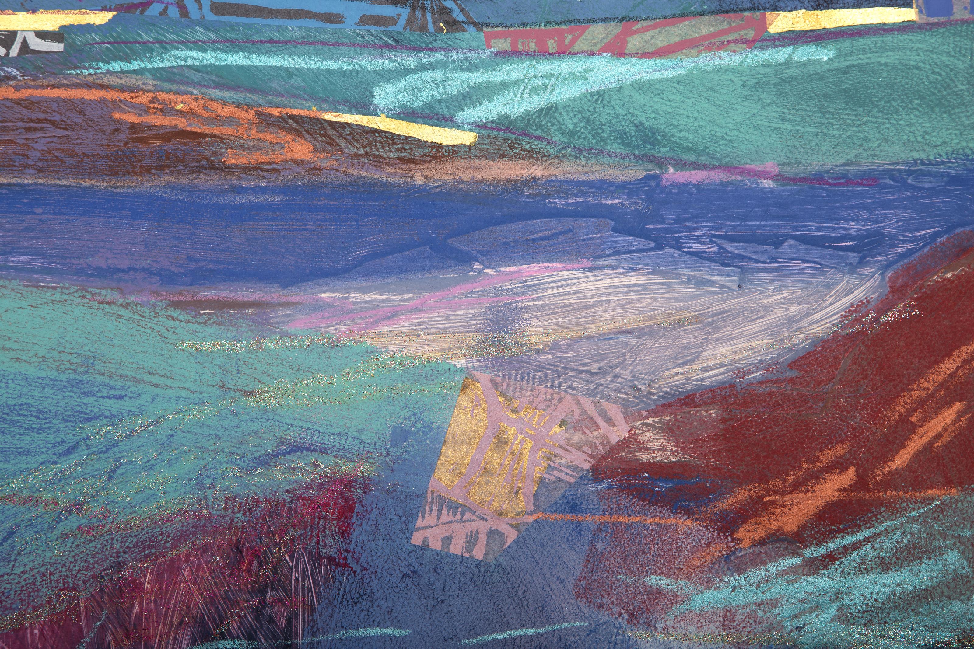Enchanted, Monoprint astratto con tecnica mista di Manuel Rodriguez Jr. in vendita 1