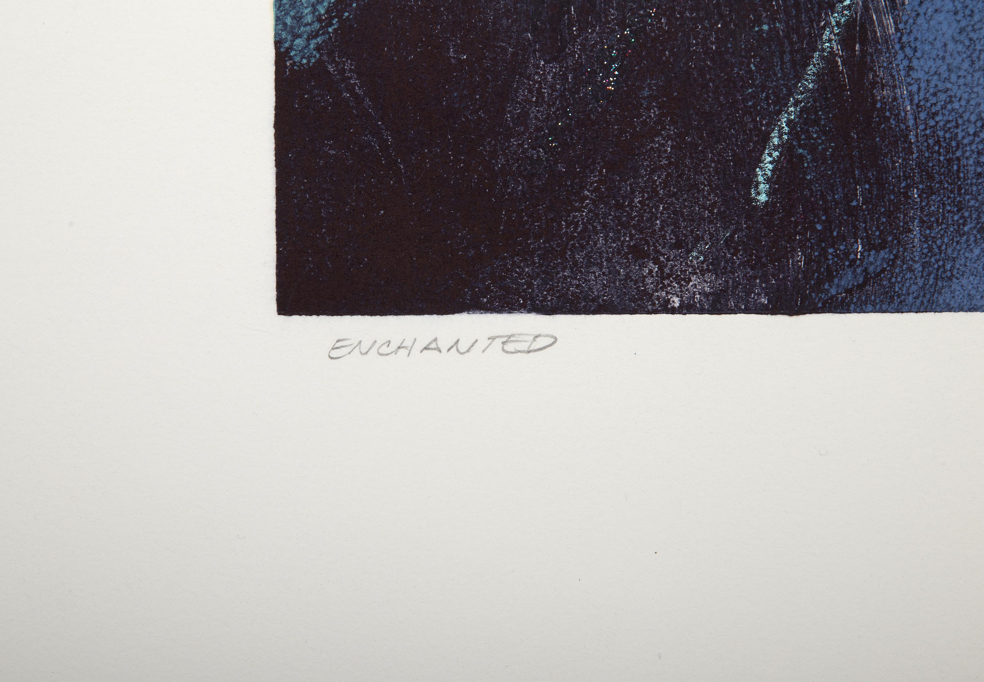Enchanted, Monoprint and mixed media by Manuel Rodriguez Jr. For Sale 3