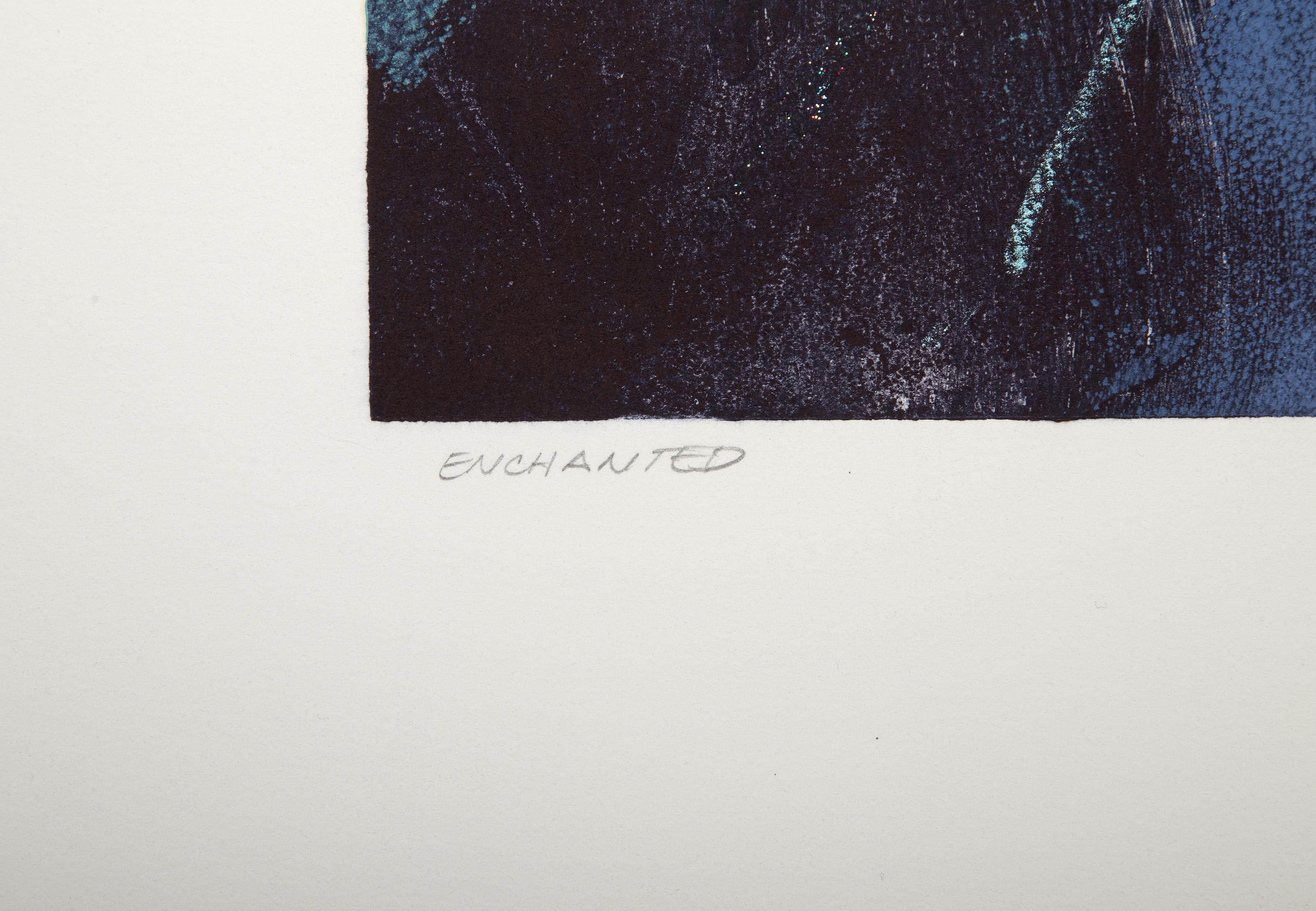 Enchanted, Monoprint astratto con tecnica mista di Manuel Rodriguez Jr. in vendita 3