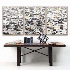 Energy of Water Triptych, No. 2, gold leaf, unframed