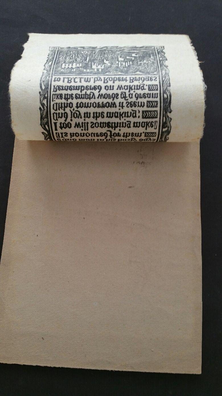 English Antique Woodcut Engraving, of Prose by Robert Bridges For Sale 3