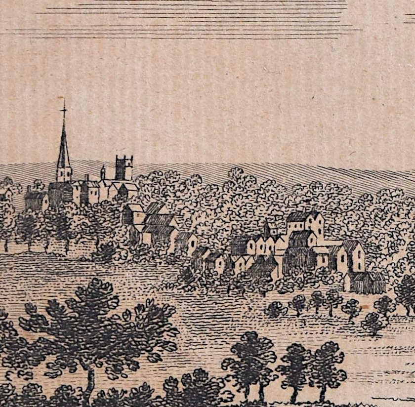 Engraved 18th century view of Cambridge - Realist Print by Unknown