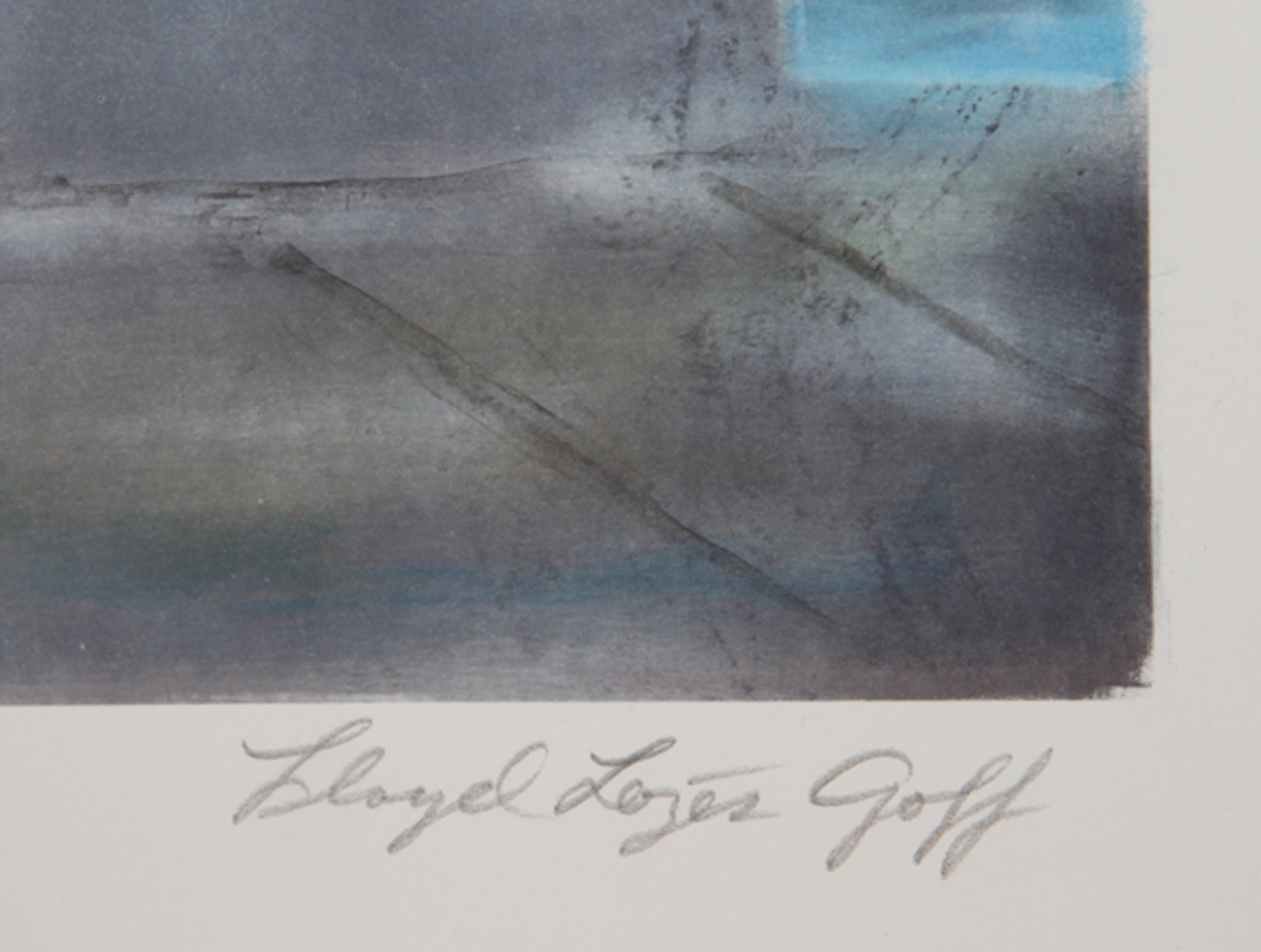 Entrance to Venice, Modern Lithograph by Lloyd Lozes Goff - Gray Landscape Print by Unknown