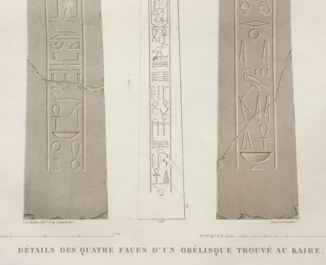 Environs de Babylone. Le Kaire. / Details des Quatre Faces dun Obelisque Hose – Print von Unknown