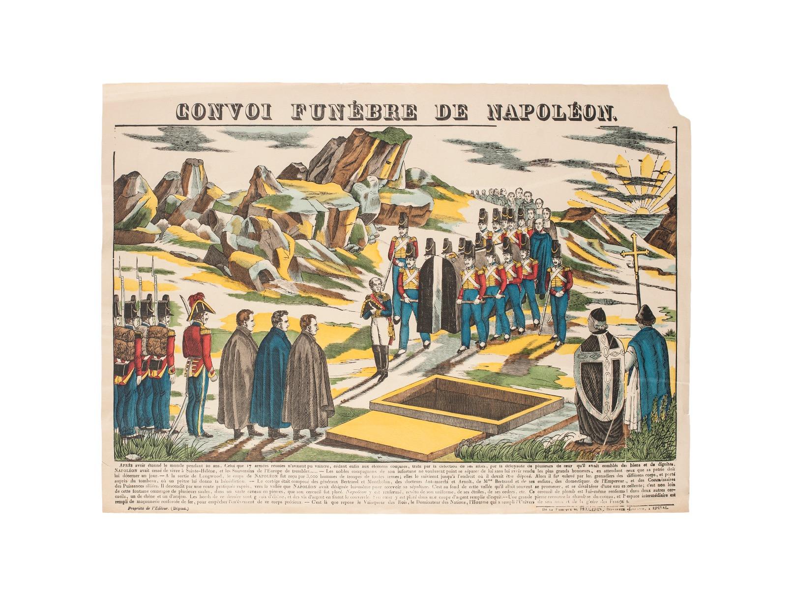 Unknown Figurative Print - Epinal Print Napoleonic Funeral Convoy -  Lithograph - 1821