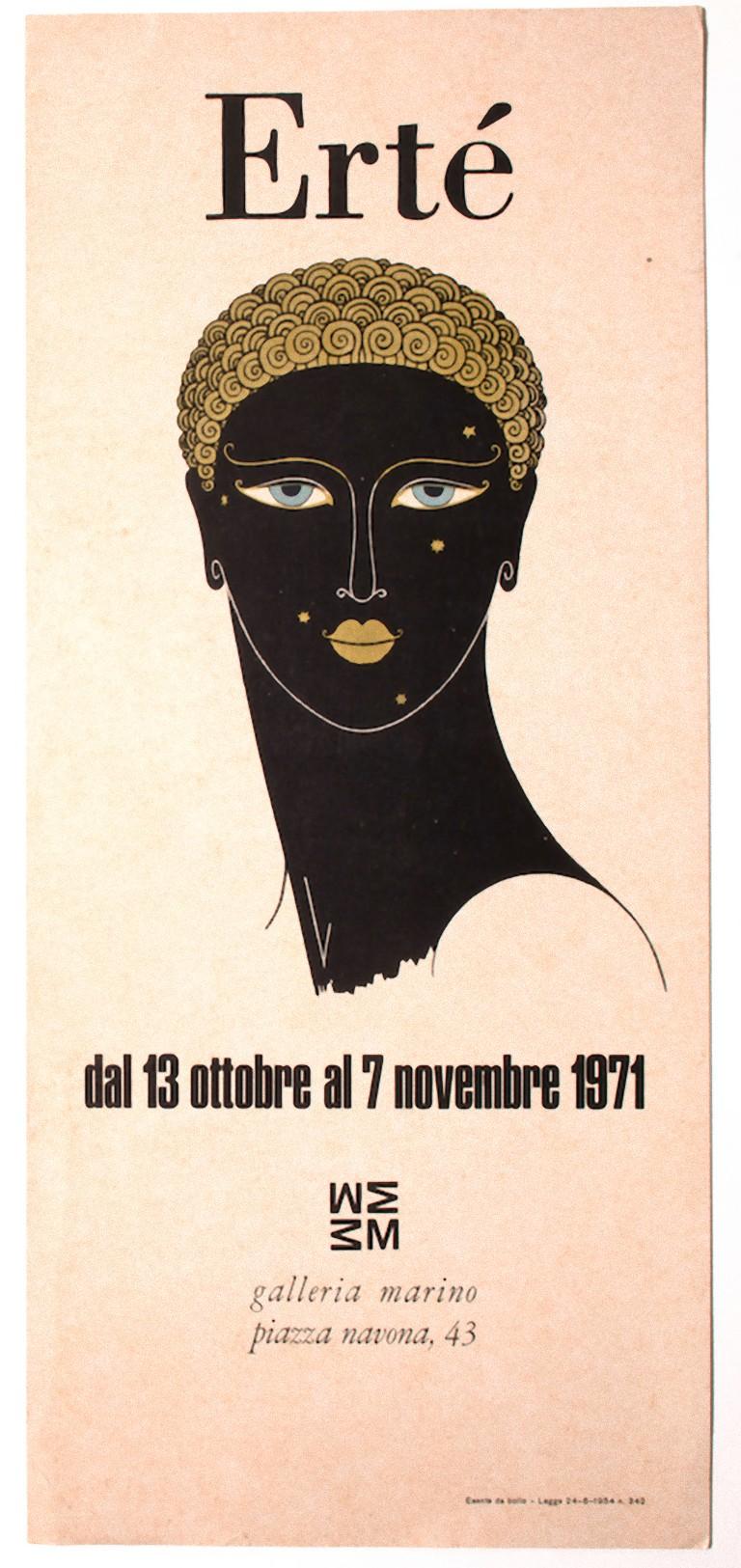 Unknown Figurative Print - Ertè - Vintage Exhibition Poster - Screen Print and Offset Print - 1971