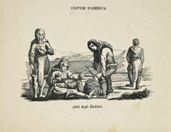 Eskimo Clothes - World Costumes - Lithograph - 1862